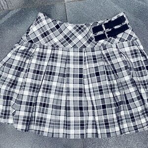 Zara Black and White Plaid Skater Skirt